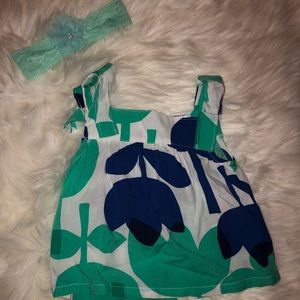 NWT Baby girl floral top with matching bow